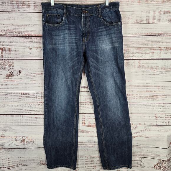 Aviator Jeans Men's Dark Wash 40 Straight Leg Fade Denim Gorpcore Measure 38X32 - Picture 1 of 12